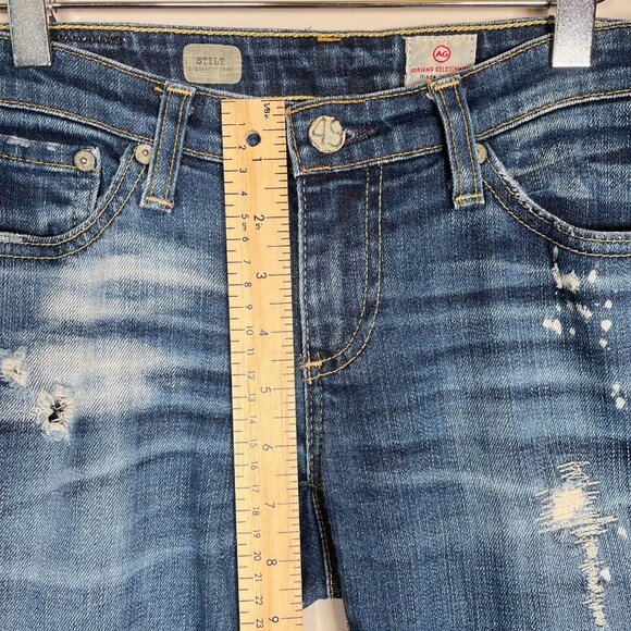 AG Adriano Goldschmied Cigarette Jeans Distressed Low Rise Straight Leg - Picture 5 of 9